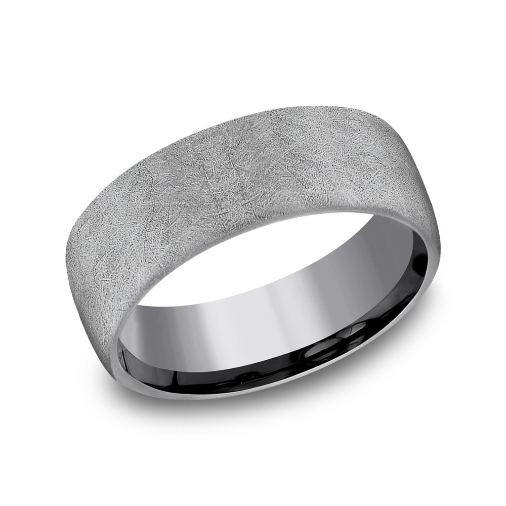 The Aurora Men's Wedding Band in Grey Tantalum - 8mm Width by Tantalum