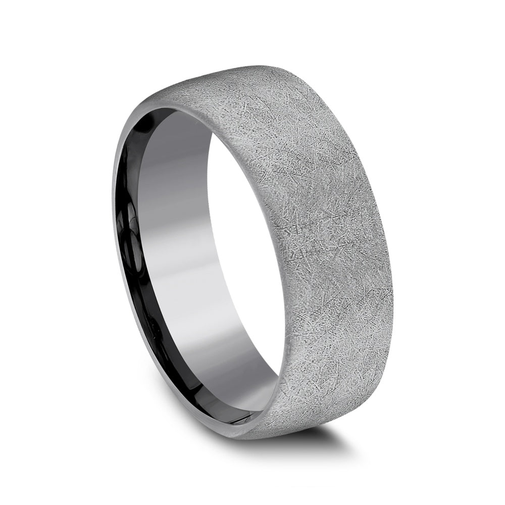 The Aurora Men's Wedding Band in Grey Tantalum - 8mm Width by Tantalum