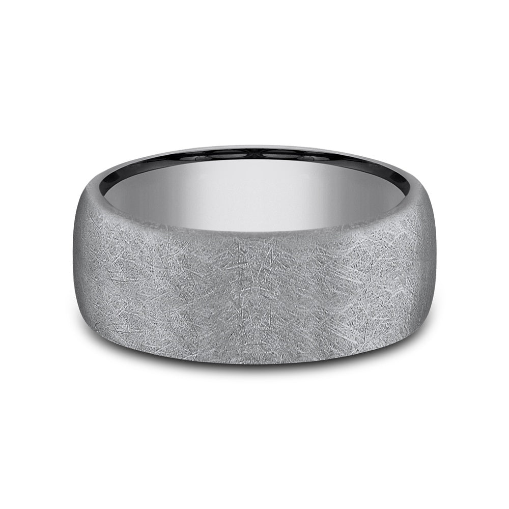 The Aurora Men's Wedding Band in Grey Tantalum - 8mm Width by Tantalum