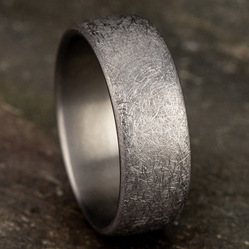 The Aurora Men's Wedding Band in Grey Tantalum - 8mm Width by Tantalum