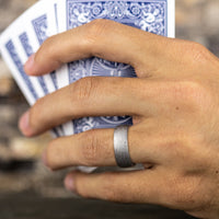 The Aurora Men's Wedding Band in Grey Tantalum - 8mm Width by Tantalum