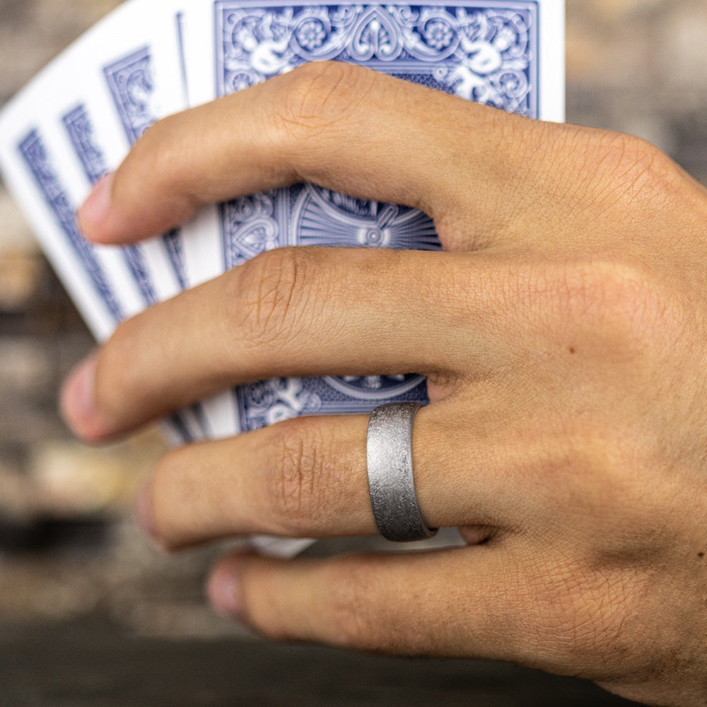 The Aurora Men's Wedding Band in Grey Tantalum - 8mm Width by Tantalum