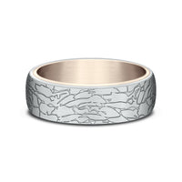 The Avalon Men's Wedding Band in 14K Rose and White Gold - 6.5mm Width by Benchmark