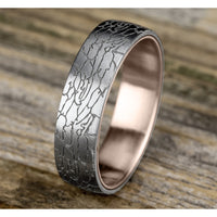 The Avalon Men's Wedding Band in 14K Rose and White Gold - 6.5mm Width by Benchmark