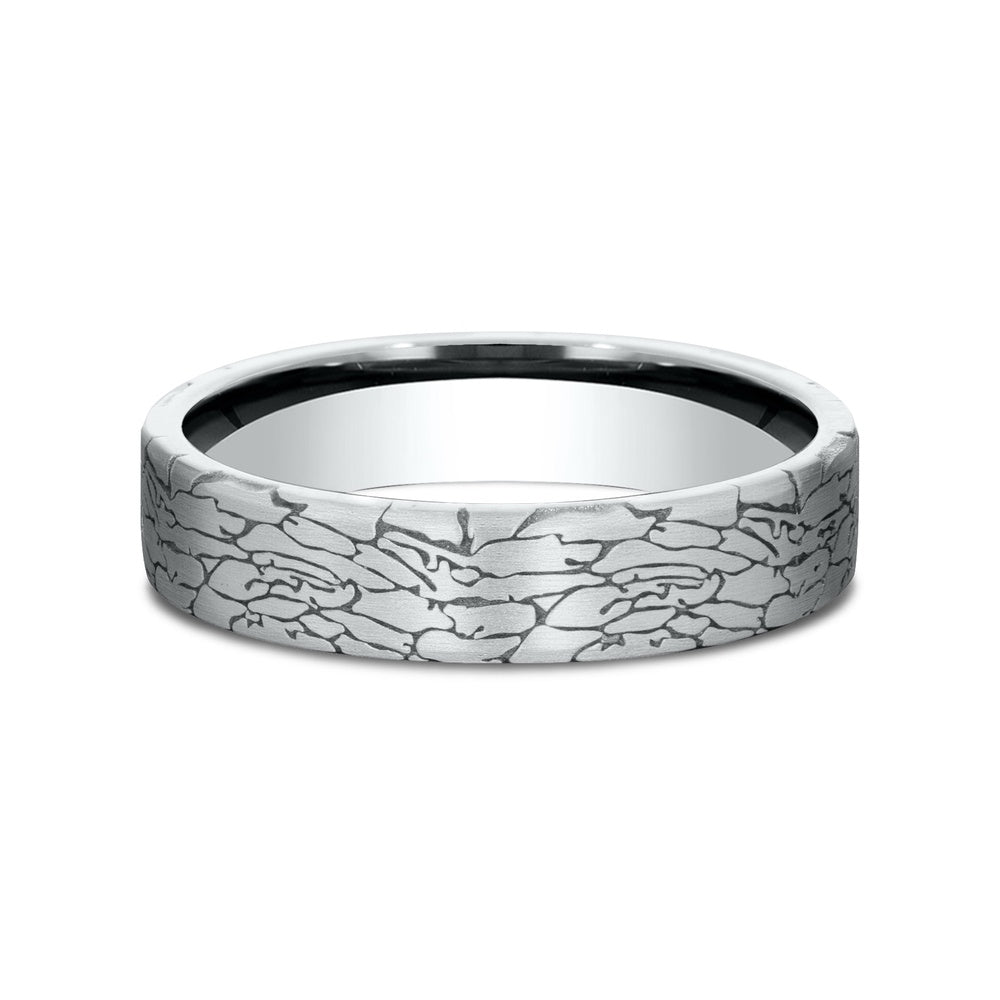 The Avalon Men's Wedding Band in 14K White Gold - 5mm Width by Benchmark