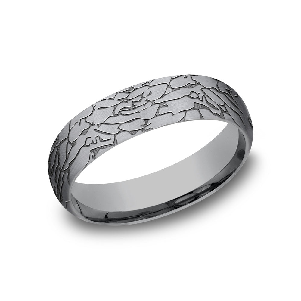 The Avalon Men's Wedding Band in Grey Tantalum - 6mm Width by Tantalum