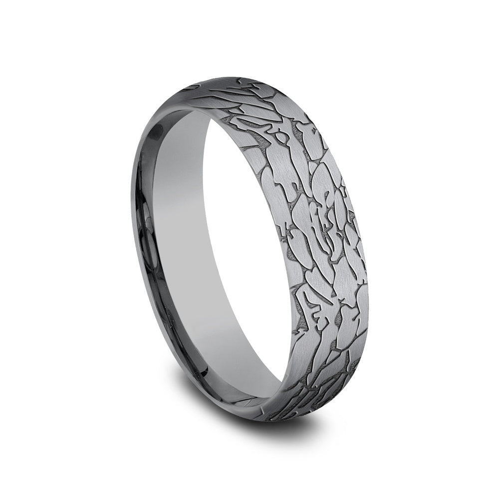 The Avalon Men's Wedding Band in Grey Tantalum - 6mm Width by Tantalum