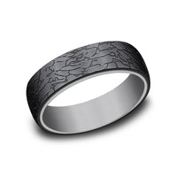 The Avalon Men's Wedding Band in Grey Tantalum and Black Titanium - 6.5mm Width by Tantalum