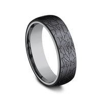 The Avalon Men's Wedding Band in Grey Tantalum and Black Titanium - 6.5mm Width by Tantalum
