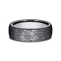 The Avalon Men's Wedding Band in Grey Tantalum and Black Titanium - 6.5mm Width by Tantalum