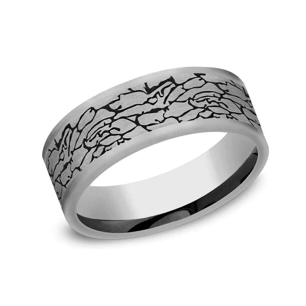 The Avalon Men's Wedding Band in Tungsten - 7mm Width by Forge