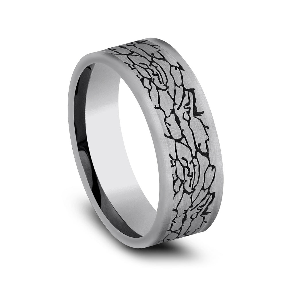 The Avalon Men's Wedding Band in Tungsten - 7mm Width by Forge