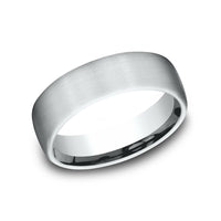 The Baron Men's Wedding Band in 14K White Gold - 6.5mm Width by Benchmark