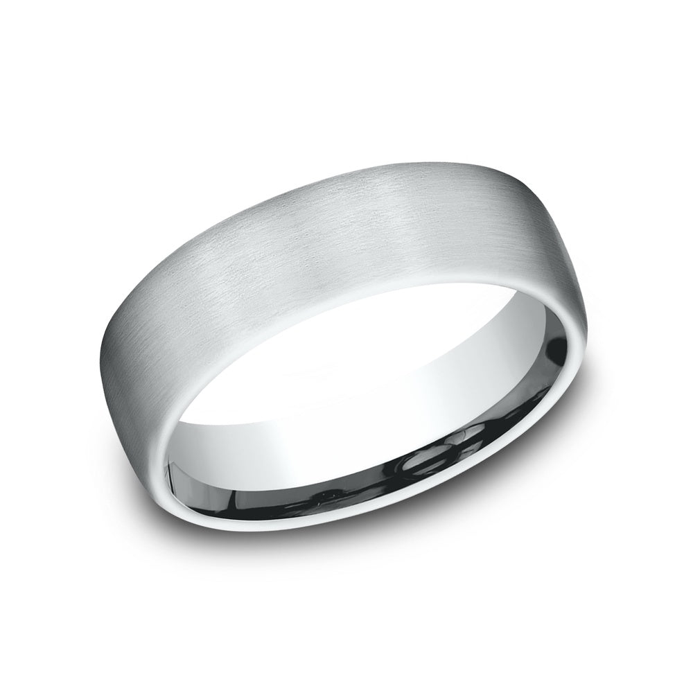 The Baron Men's Wedding Band in 14K White Gold - 6.5mm Width by Benchmark