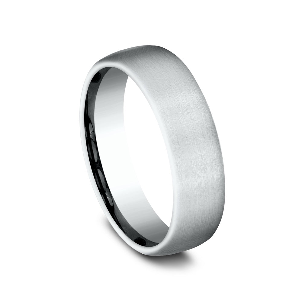 The Baron Men's Wedding Band in 14K White Gold - 6.5mm Width by Benchmark