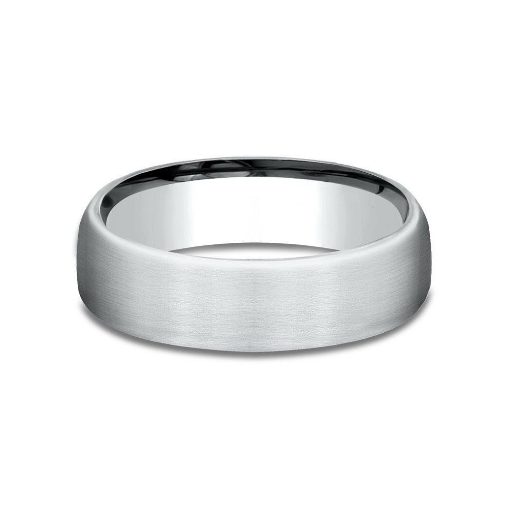 The Baron Men's Wedding Band in 14K White Gold - 6.5mm Width by Benchmark