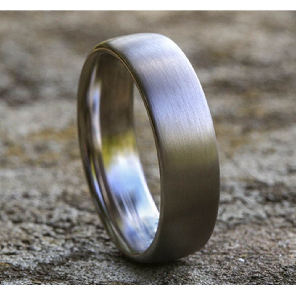 The Baron Men's Wedding Band in 14K White Gold - 6.5mm Width by Benchmark