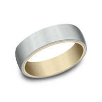 The Baron Men's Wedding Band in 14K Yellow and White Gold - 6.5mm Width by Benchmark