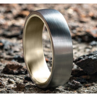 The Baron Men's Wedding Band in 14K Yellow and White Gold - 6.5mm Width by Benchmark