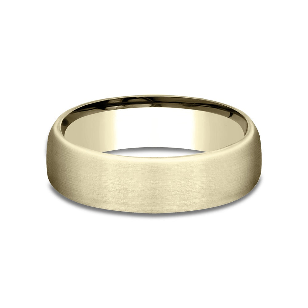 The Baron Men's Wedding Band in 14K Yellow Gold - 6.5mm Width by Benchmark