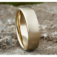 The Baron Men's Wedding Band in 14K Yellow Gold - 6.5mm Width by Benchmark