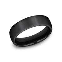 The Baron Men's Wedding Band in Black Titanium - 6.5mm Width by Forge