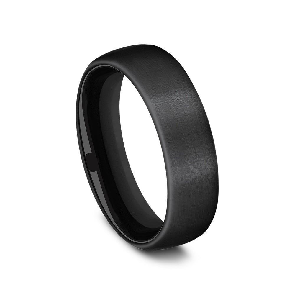 The Baron Men's Wedding Band in Black Titanium - 6.5mm Width by Forge