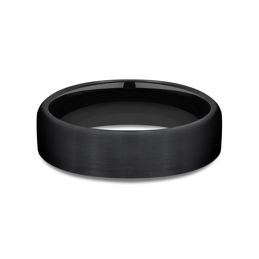 The Baron Men's Wedding Band in Black Titanium - 6.5mm Width by Forge