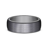 The Baron Men's Wedding Band in Grey Tantalum and Black Titanium - 6.5mm Width by Tantalum