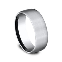 The Baron Men's Wedding Band in White Cobalt - 7.5mm Width by Forge