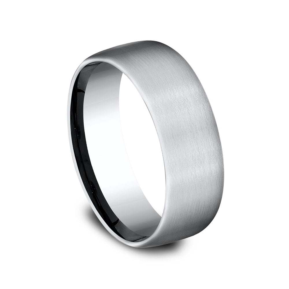 The Baron Men's Wedding Band in White Cobalt - 7.5mm Width by Forge