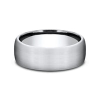 The Baron Men's Wedding Band in White Cobalt - 7.5mm Width by Forge