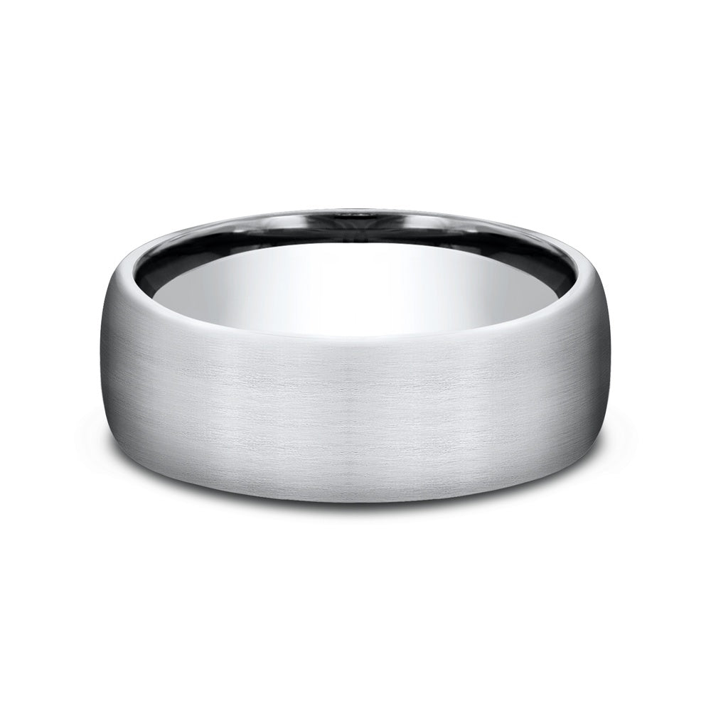 The Baron Men's Wedding Band in White Cobalt - 7.5mm Width by Forge
