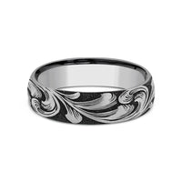 The Barrel Script Men's Wedding Band in Tungsten - 6mm Width by Forge
