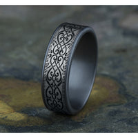The Basilica Men's Wedding Band in Grey Tantalum and 14K White - 7.5mm Width by Ammara Stone
