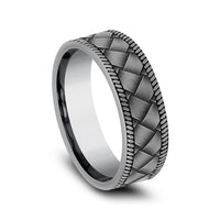 The Basket Men's Wedding Band in Grey Tantalum - 7mm Width by Tantalum