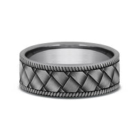 The Basket Men's Wedding Band in Grey Tantalum - 7mm Width by Tantalum