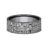 The Basket Weave Men's Wedding Band in Darkened Tantalum - 6.5mm Width by Tantalum