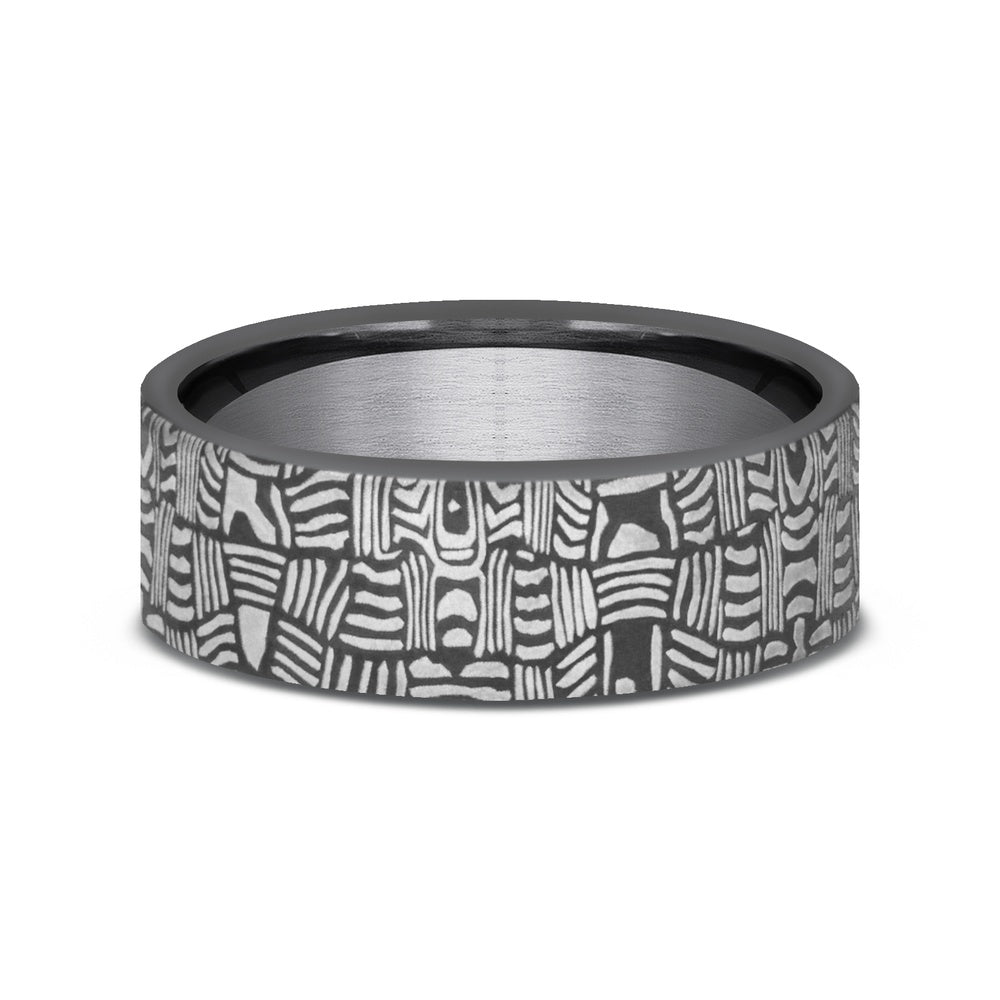 The Basket Weave Men's Wedding Band in Darkened Tantalum - 6.5mm Width by Tantalum