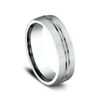 The Bastion Men's Wedding Band in 14K White Gold - 6.5mm by Benchmark