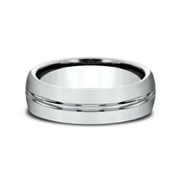The Bastion Men's Wedding Band in 14K White Gold - 6.5mm by Benchmark