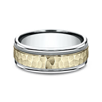 The Baxter Men's Wedding Band in 14K White and Yellow Gold - 8mm Width by Benchmark
