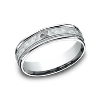 The Baxter Men's Wedding Band in 14K White Gold - 6mm Width by Benchmark