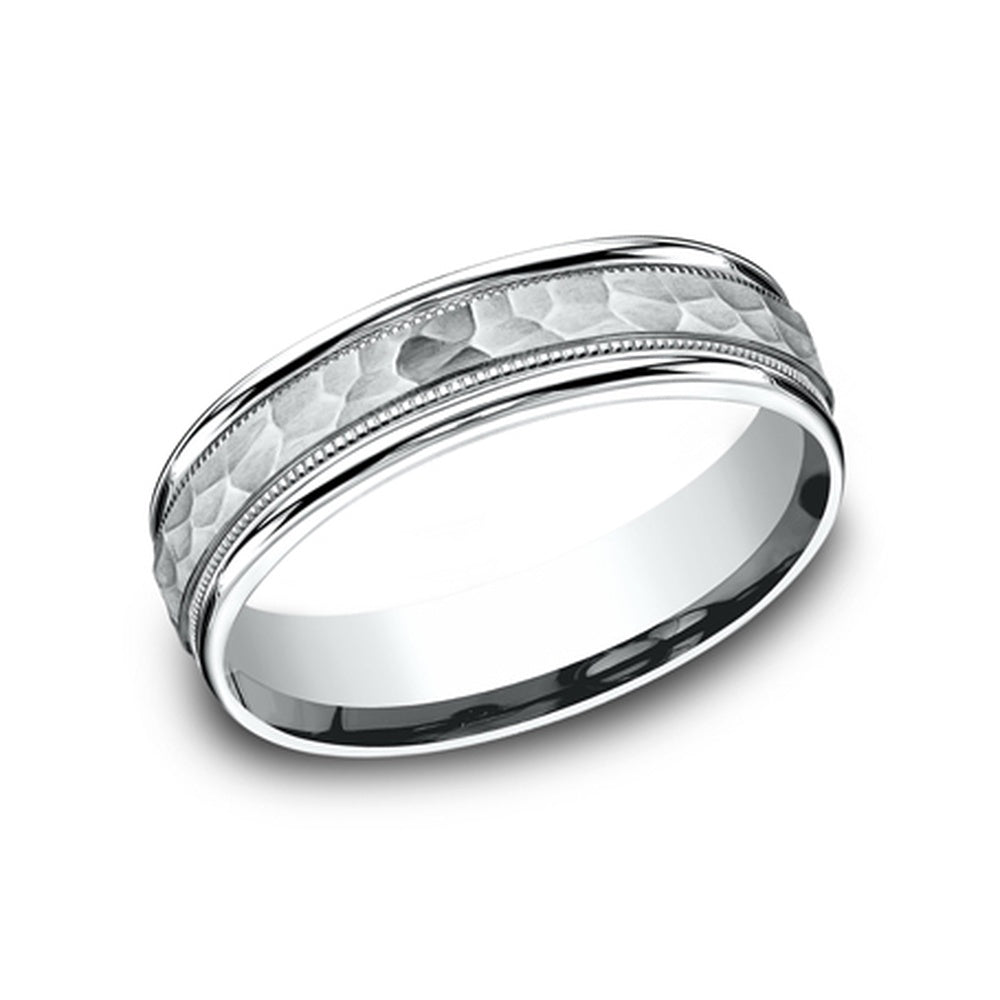 The Baxter Men's Wedding Band in 14K White Gold - 6mm Width by Benchmark