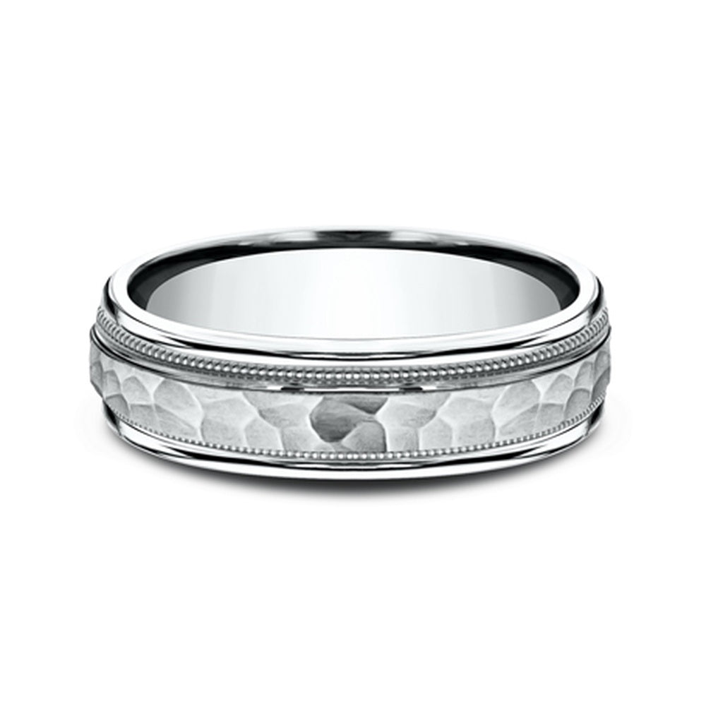 The Baxter Men's Wedding Band in 14K White Gold - 6mm Width by Benchmark