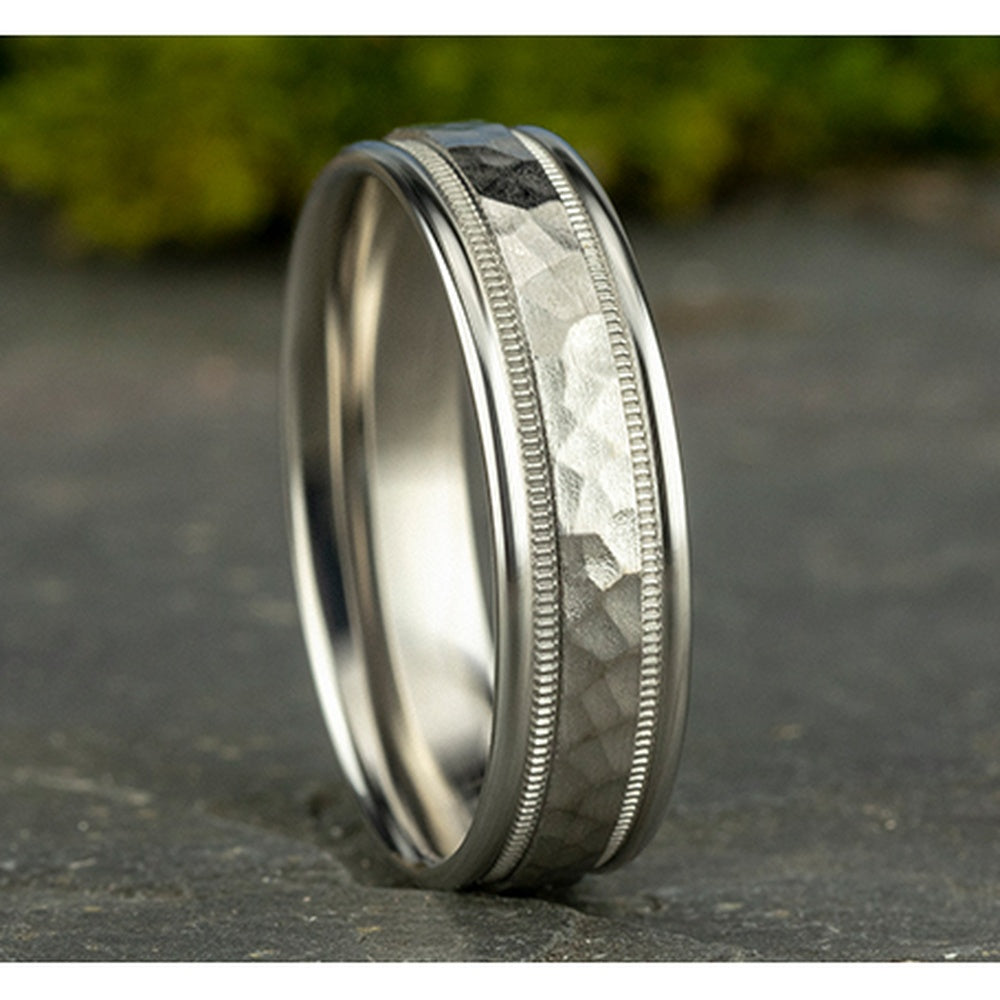 The Baxter Men's Wedding Band in 14K White Gold - 6mm Width by Benchmark