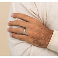 The Baxter Men's Wedding Band in 14K White Gold - 6mm Width by Benchmark