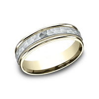 The Baxter Men's Wedding Band in 14K Yellow and White Gold - 6mm Width by Benchmark