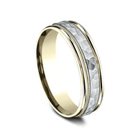 The Baxter Men's Wedding Band in 14K Yellow and White Gold - 6mm Width by Benchmark