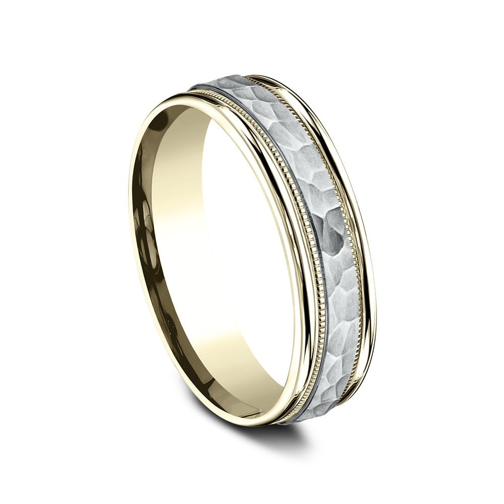 The Baxter Men's Wedding Band in 14K Yellow and White Gold - 6mm Width by Benchmark